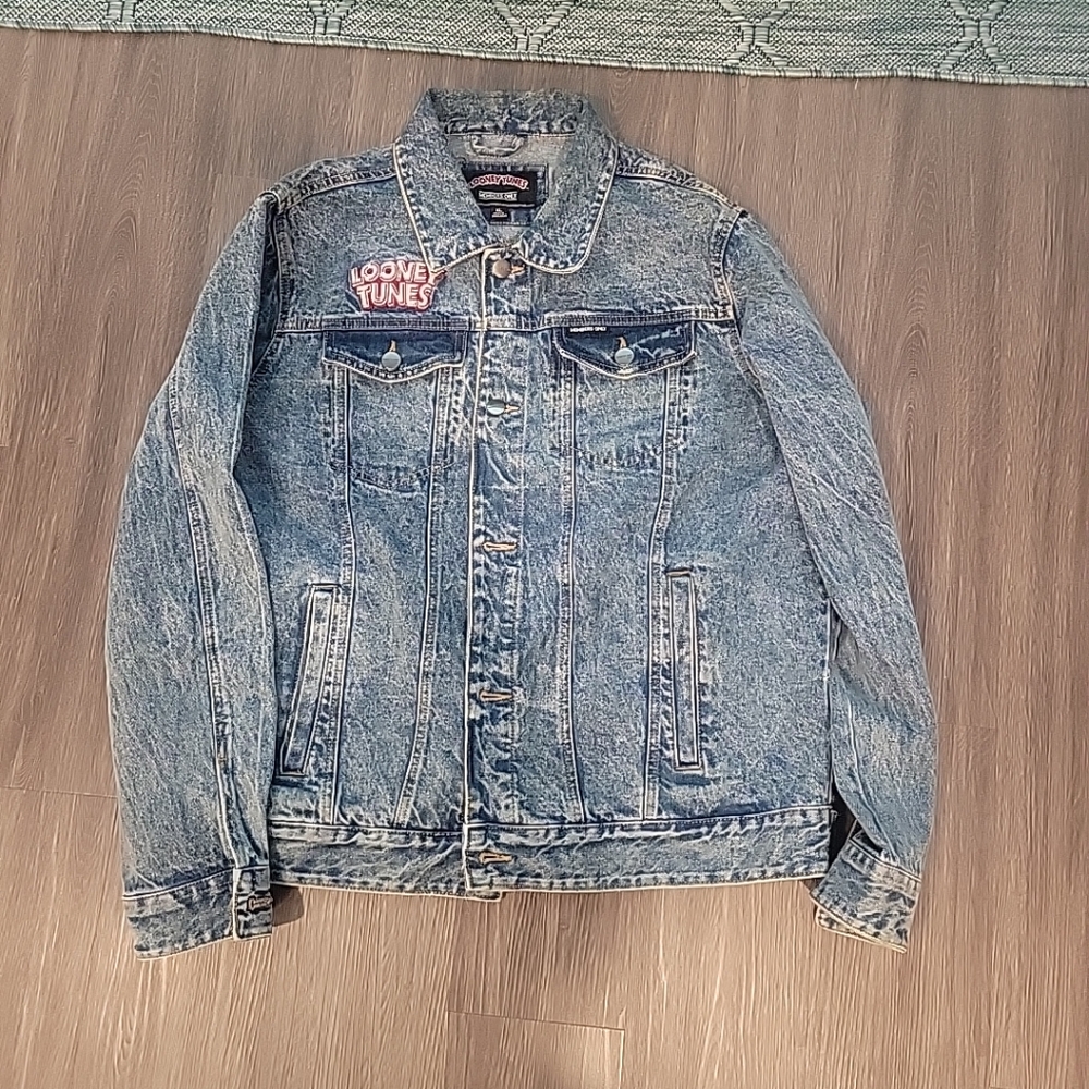 Members Only Looney Tunes Denim Jacket Size XL
